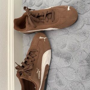 Puma Women's Brown and White Sneakers
